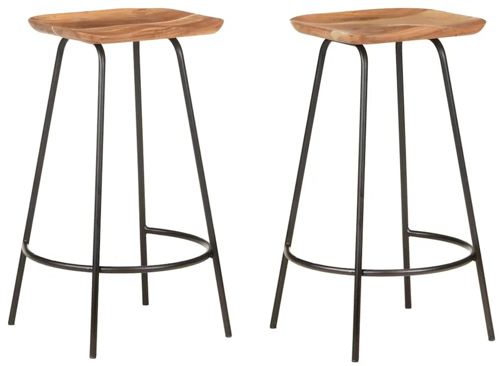 vidaXL Scaune de bar, 2 buc., lemn masiv de acacia