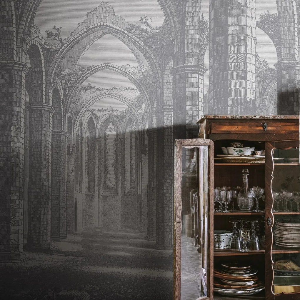 Fototapet, Gothic Arches, Grey, Rebel Walls