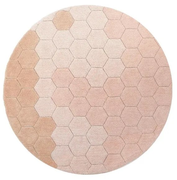 Covor roz deschis lavabil/țesut manual rotund din bumbac ø 140 cm Honeycomb Rose – Lorena Canals