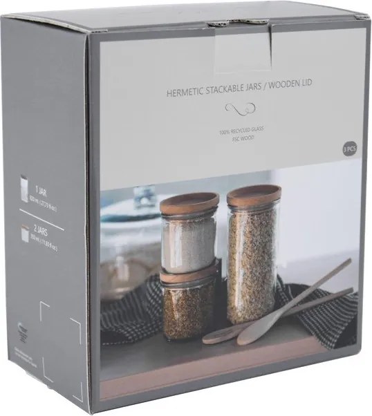 Set 3 borcane de sticlă Hermetic – Ego Dekor