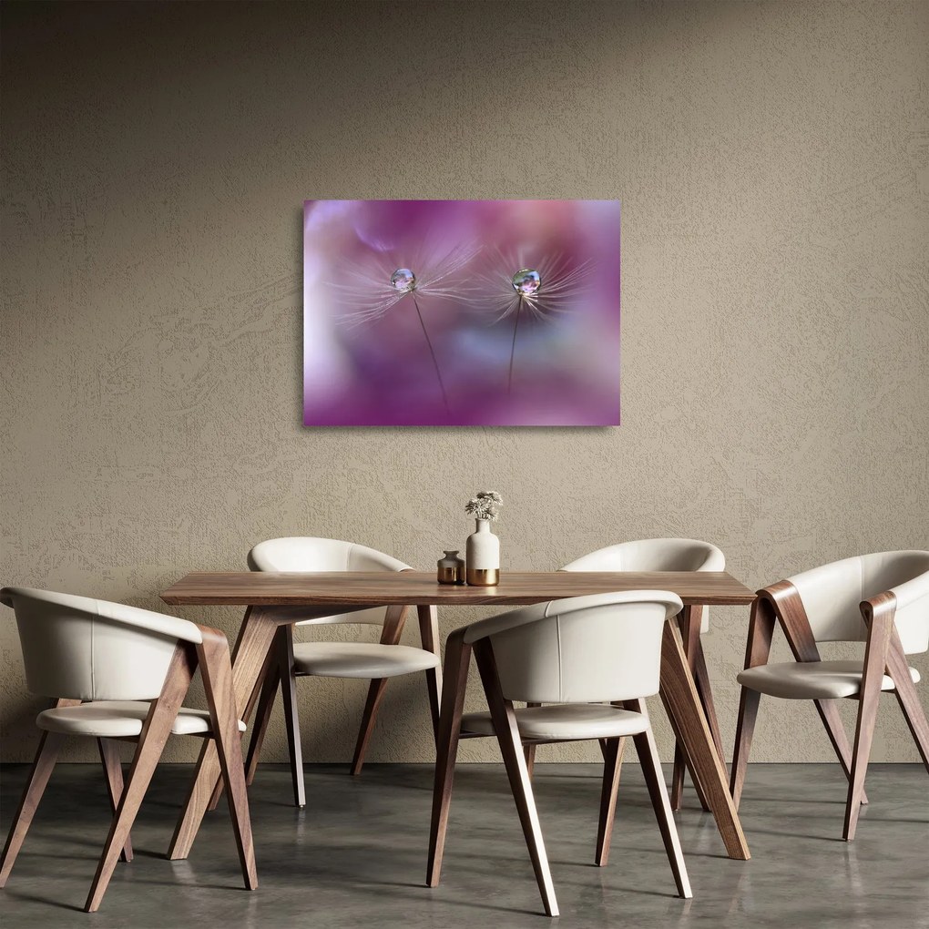 Tablou pe sticlă cu picături pe puf (70x50 cm)