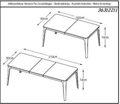 Masă dining extensibilă din lemn de stejar alb Unique Furniture Amalfi, 160 x 90 cm