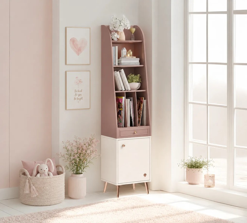 Biblioteca pentru camera copii,  44x186x36 cm, colectia Elegance