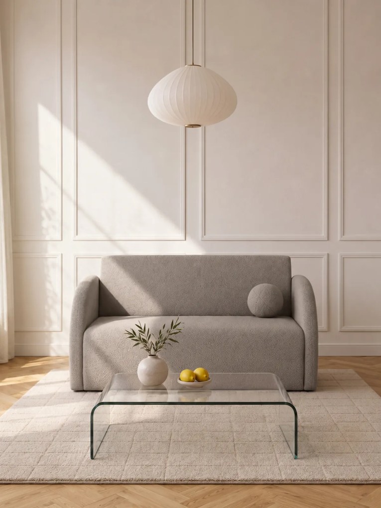 Canapea extensibilă cu 3 locuri și spațiu de depozitare Nubi 140 cm - bouclé bej Quelle 16