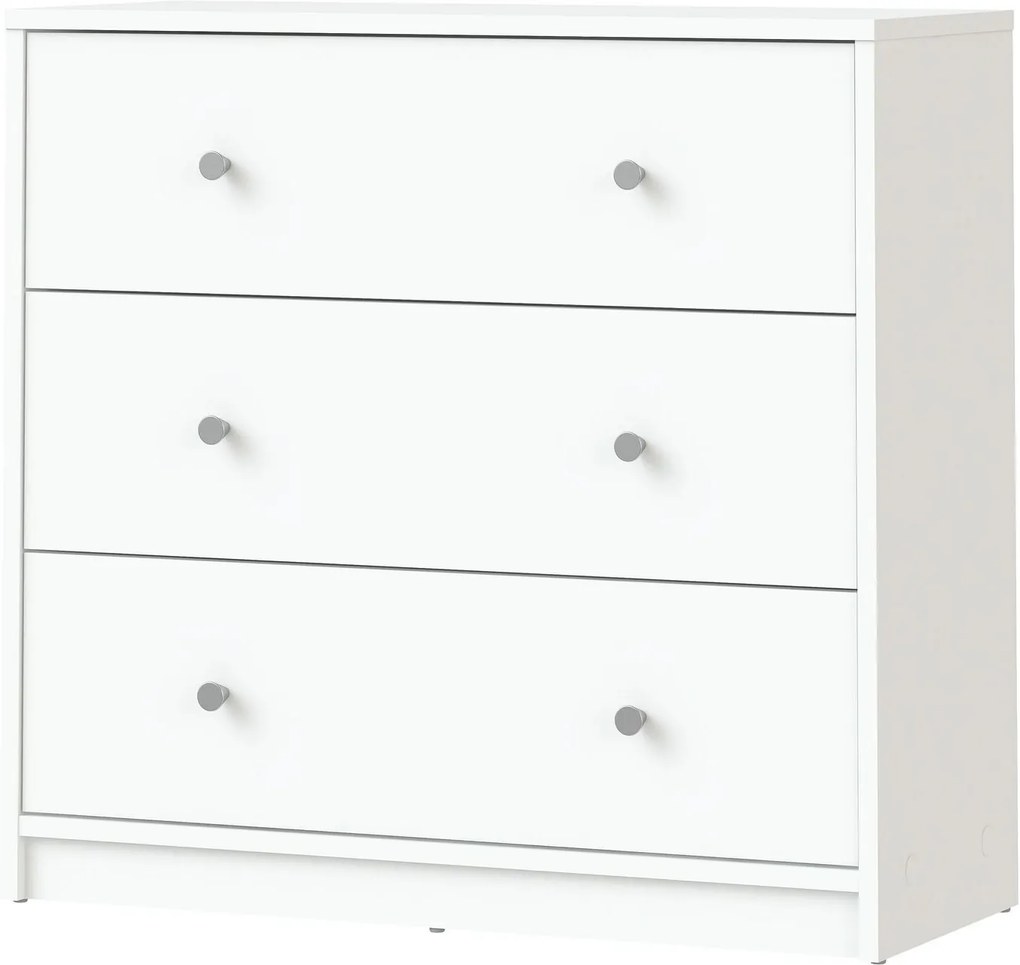 Comoda May ALB, Tvilum 3 sertare, 72 x 30 x 68 cm