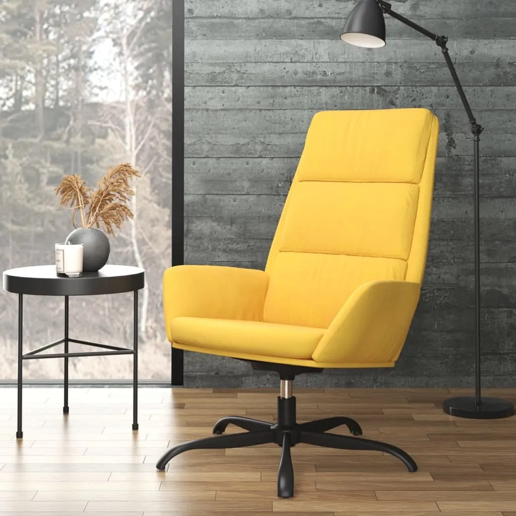 341414 vidaXL Scaun de relaxare, galben muștar, catifea