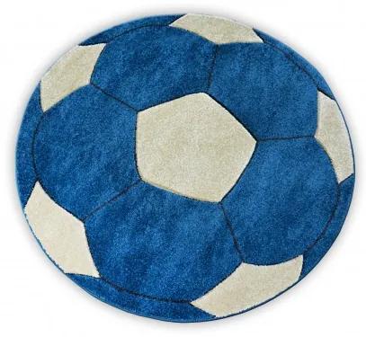 Covor copilăresc Happy - rotund Fotbal albastru cerc 80 cm
