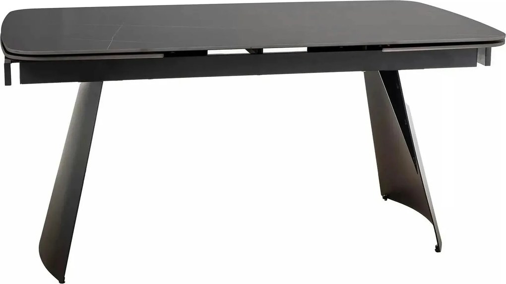 Masa extensibila BACARDI, negru mat cu efect de marmura, ceramica/meta