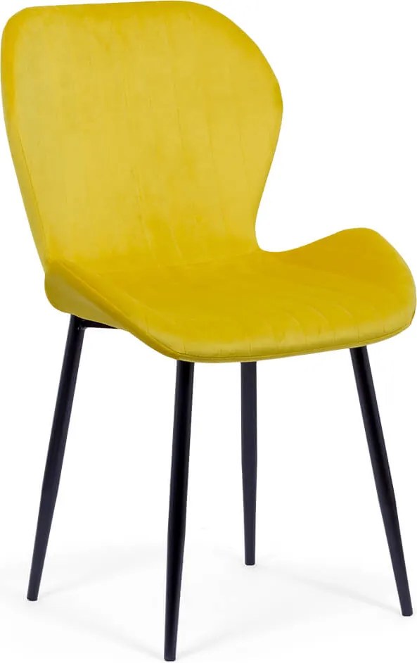 RESIGILAT - Scaun dining din catifea cu picioare metalice BUC 248U galben