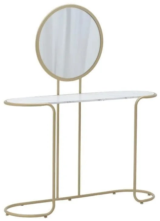 Consola metalica auriu cu oglinda Hall Stand 140 cm