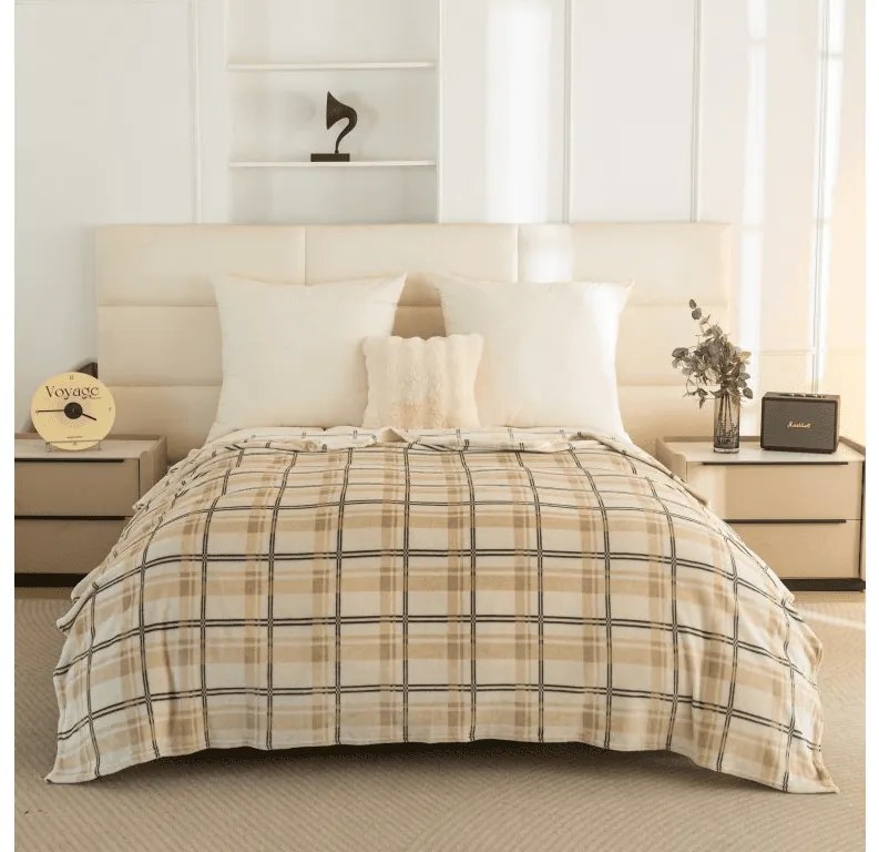 Patura PLAID microplus, crem Dimensiune: 150 x 200 cm