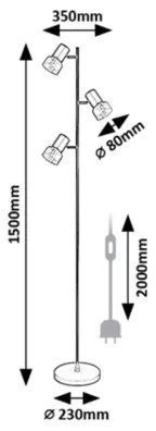 Lampadar Rabalux 74279 HATICE 3xE14/15W/230V