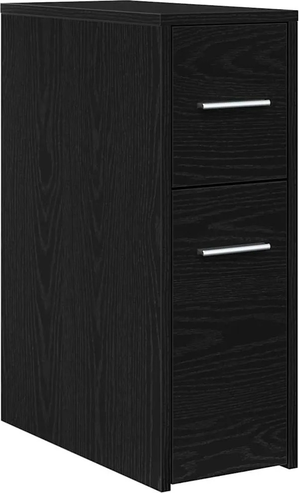 vidaXL Set de mobilier pentru baie Stejar Negru 22 x 44 x 61.5 cm