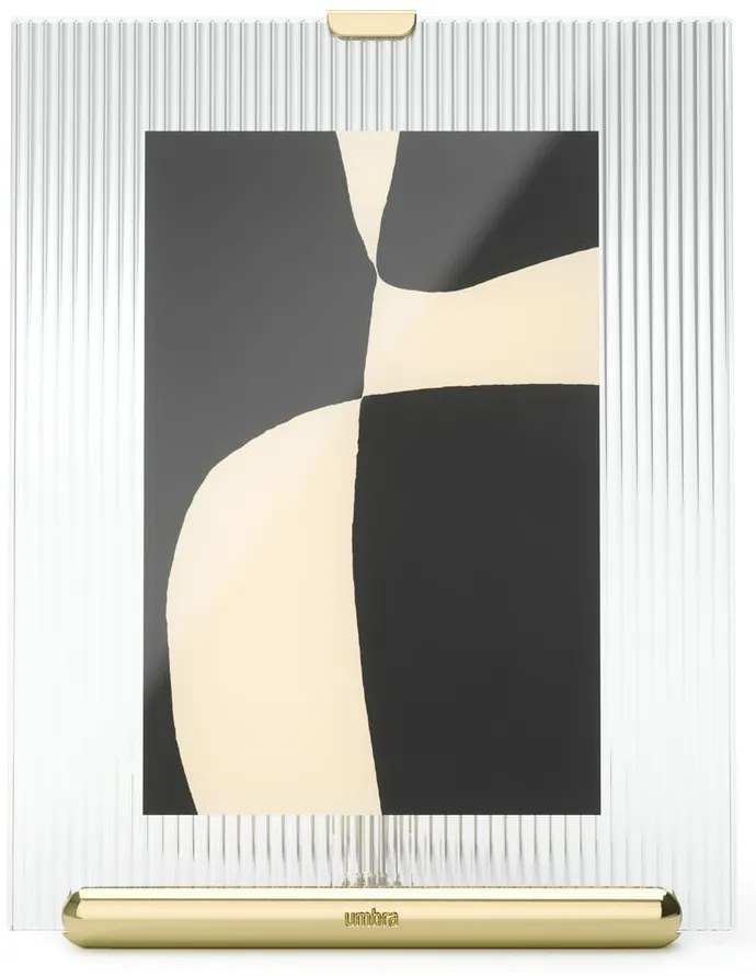 Ramă foto aurie cu picior de susținere din sticlă 16x20 cm Flute – Umbra