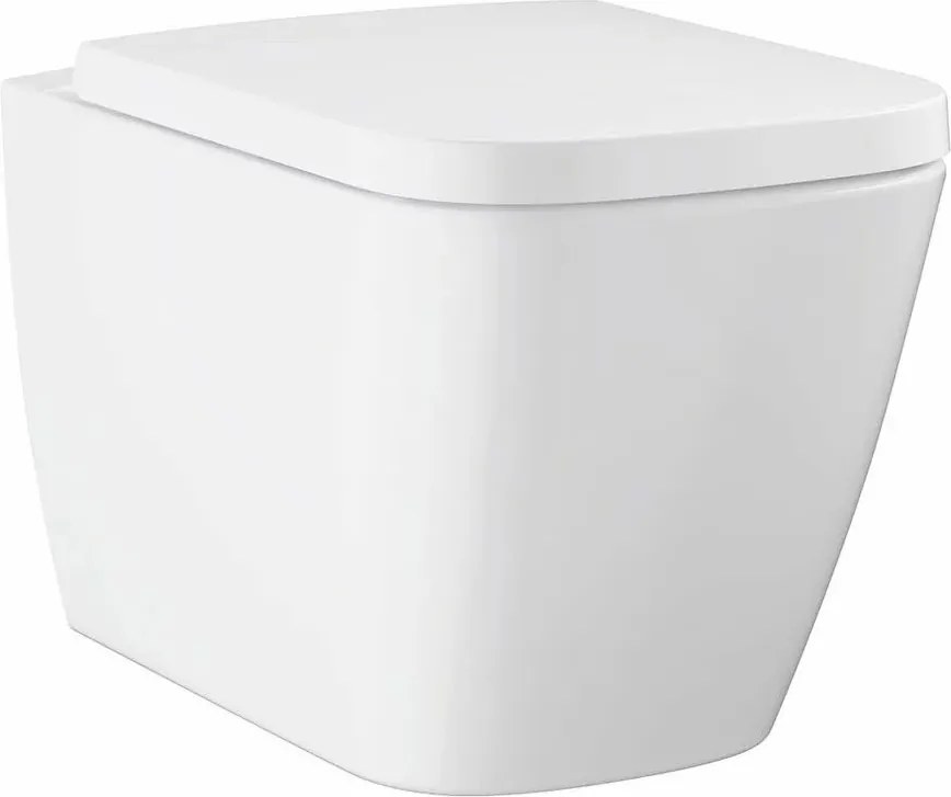 Set vas WC suspendat Grohe BauEdge rimless cu capac softclose alb lucios