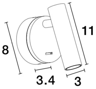 Aplica LED cu spot directionabil design minimalist CLIP alama satinata NVL-9030203