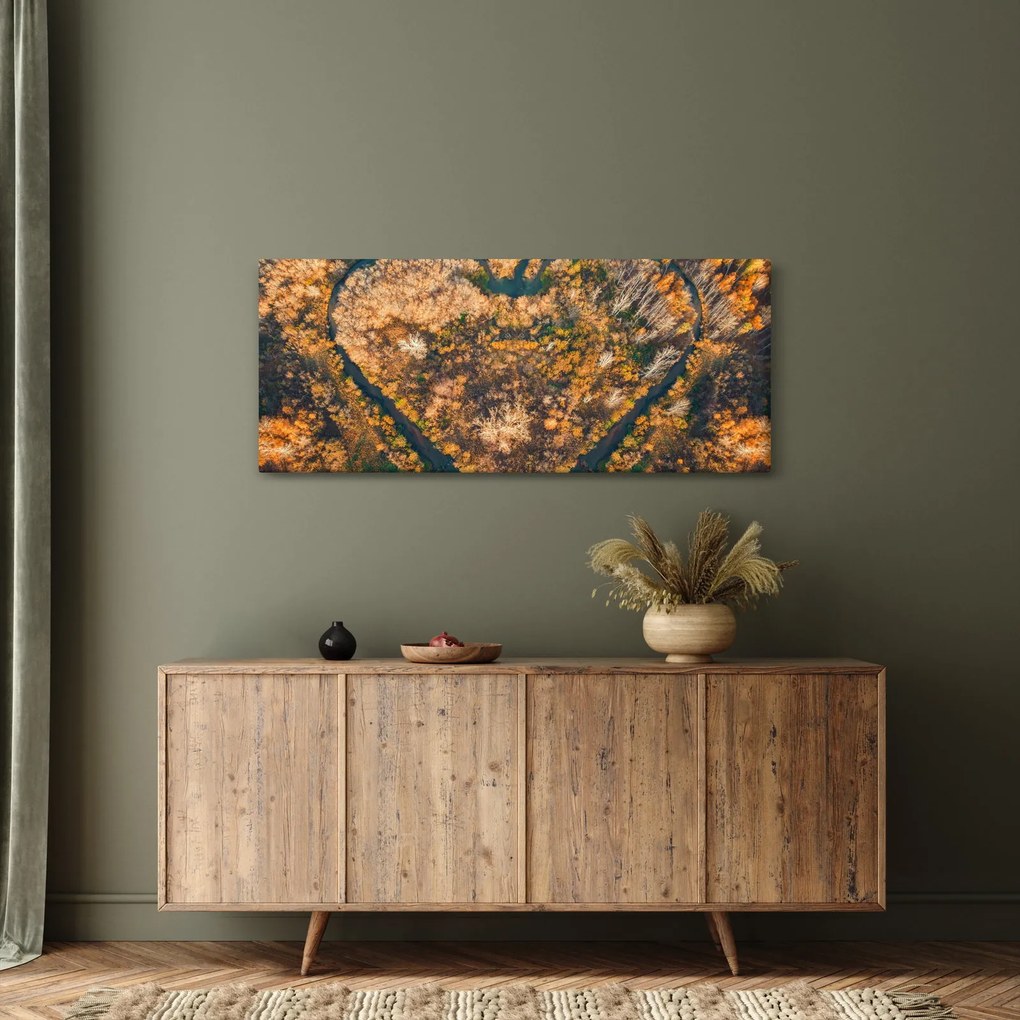 Tablou - Râu în formă de inimă (120x50 cm)