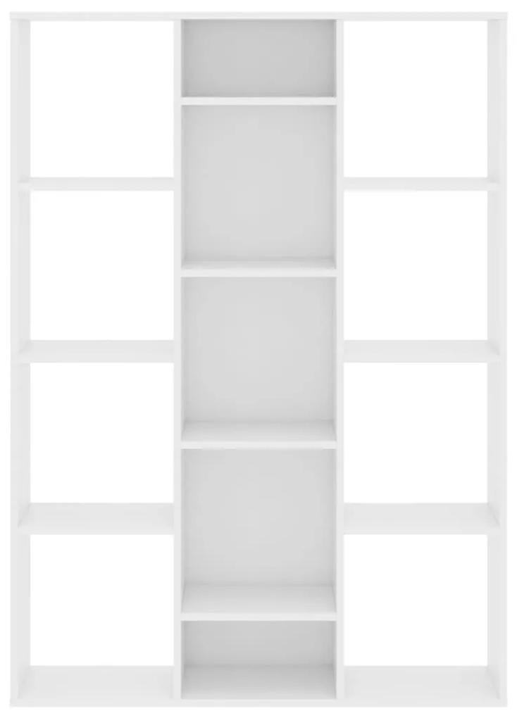 Separator cameră/bibliotecă, alb, 100x24x140 cm, pal