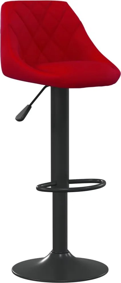 vidaXL Scaun de bar, roșu vin, catifea