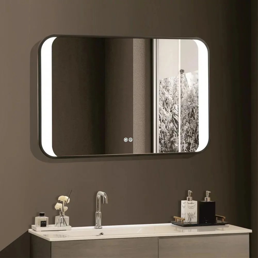 Oglinda cu iluminare si dezaburire Inter Ceramic dreptunghiulara 90x60 cm