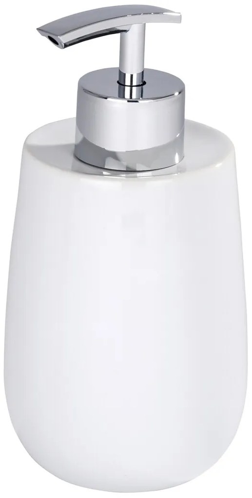 Dozator sapun lichid, Wenko, Malta, 290 ml, 7.5 x 15 x 8 cm, ceramica, alb