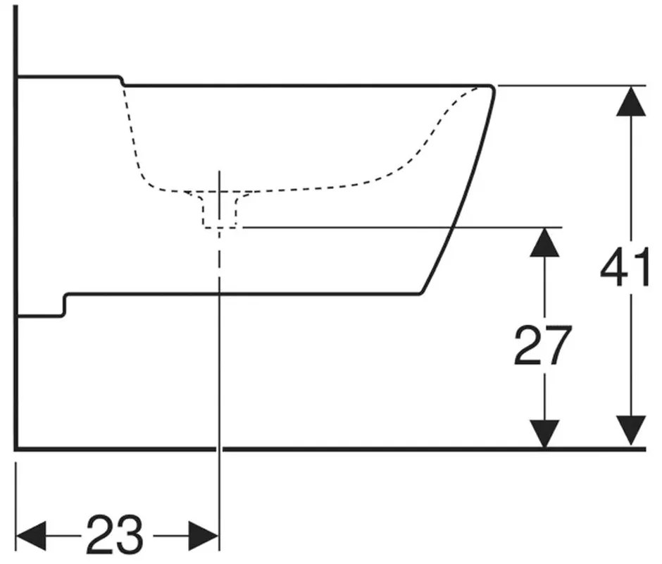 Bideu suspendat 540x350x235 mm, cu KeraTect, alb