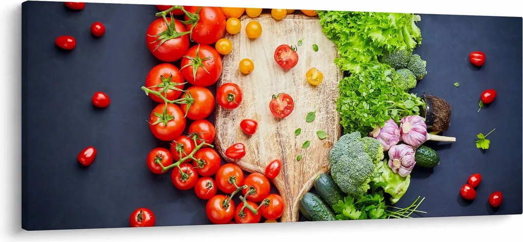 Tablou - Masa plină cu legume (120x50 cm)