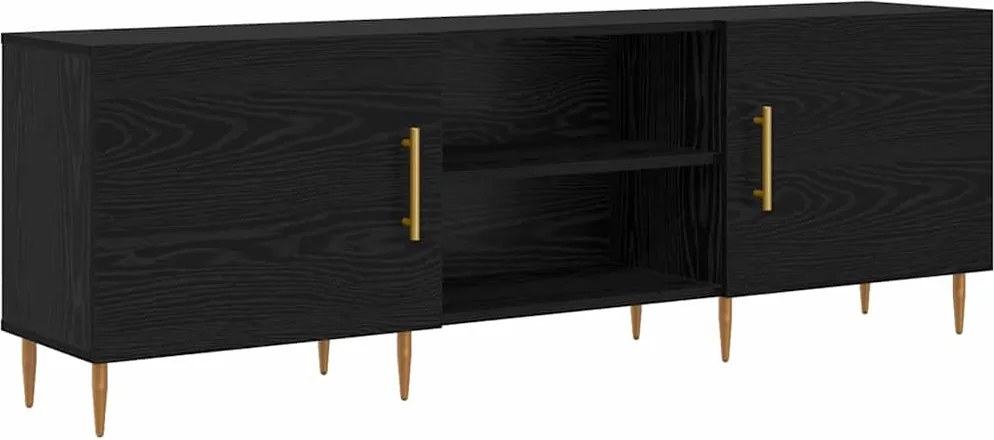 vidaXL Cabinet TV Stejar negru 150 x 30 x 50 cm Lemn compozit