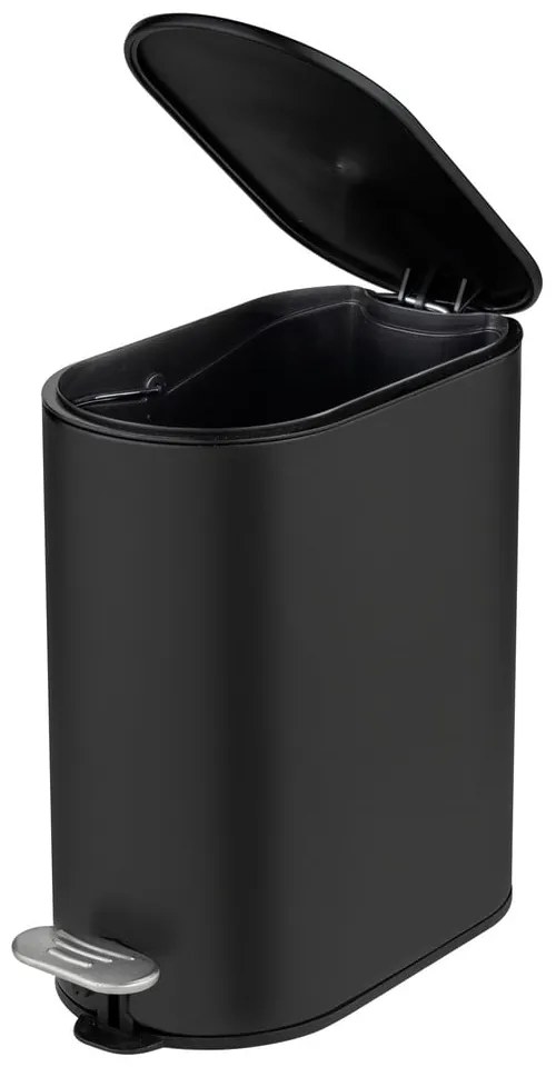 Coș de gunoi negru mat cu pedală din oțel 5 l Collungo – Wenko