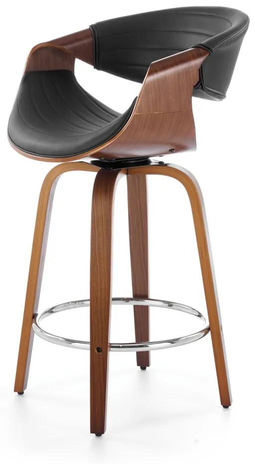 Scaun de bar H123 negru/nuc