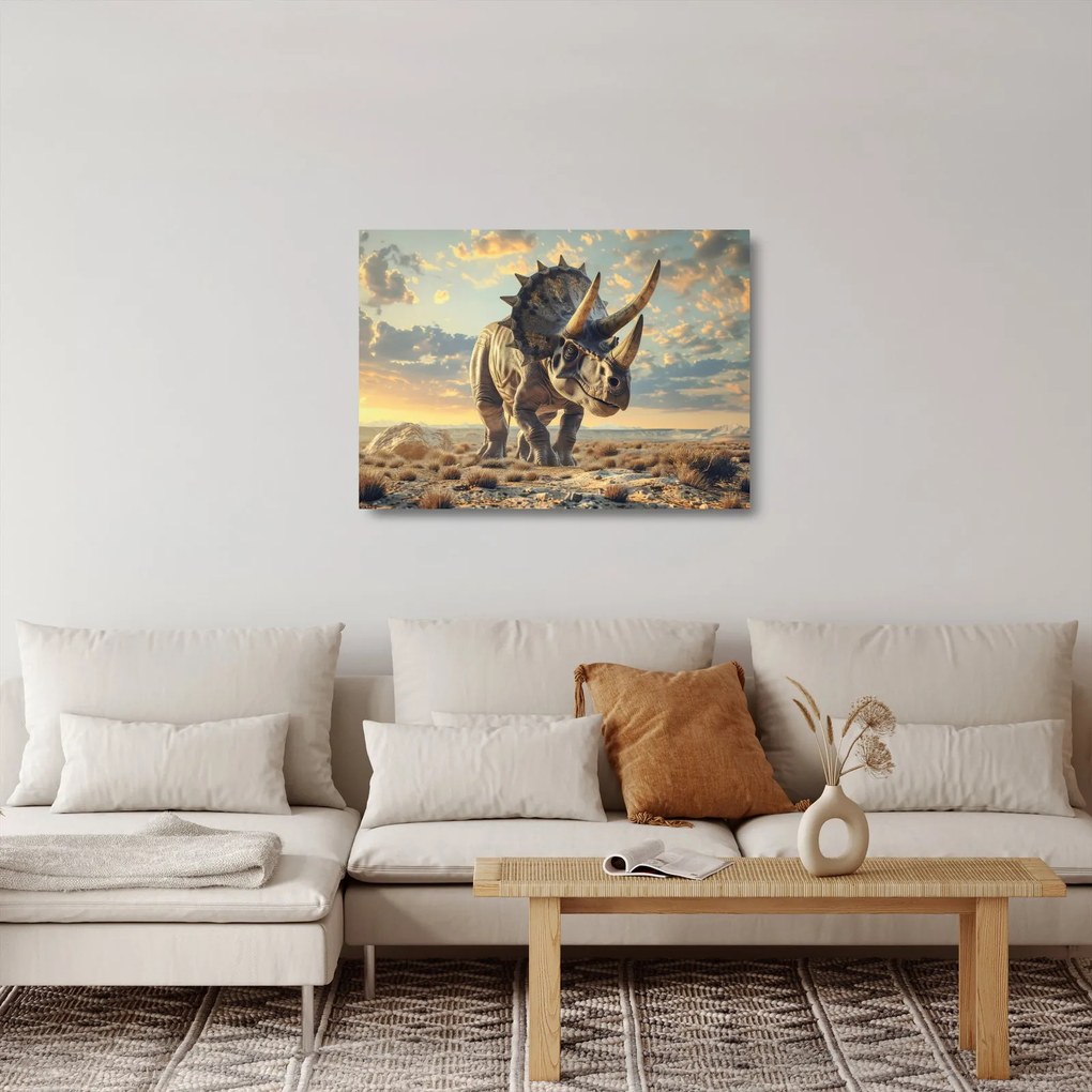 Tablou pe sticlă - Triceratops (70x50 cm)