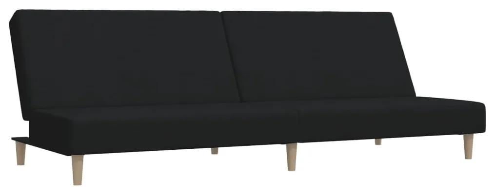 375725 vidaXL Canapea extensibilă cu 2 locuri, negru, material textil