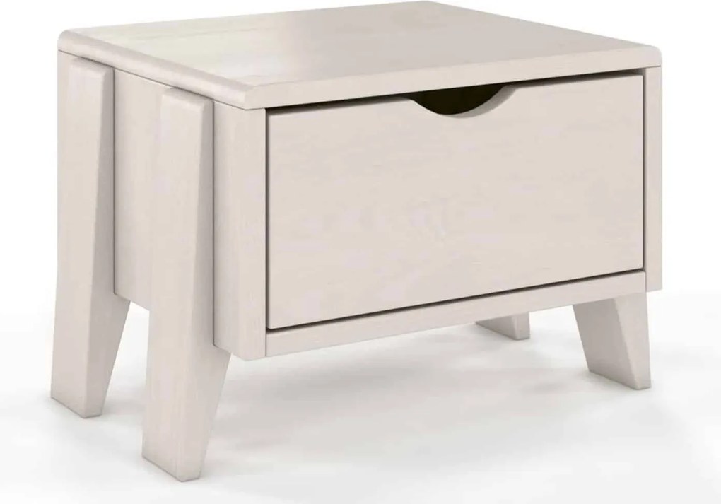 Noptieră lemn masiv TerraCraft 1 Sertar Pin, 45 × 35 × 32 cm - Nuc