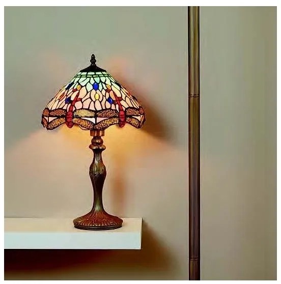 Lampă de masă Tiffany Searchlight EU1287 DRAGONFLY 1xE27/60W/230V