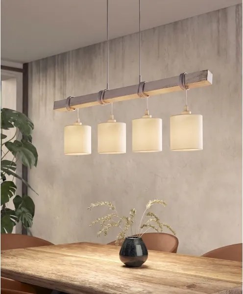 Brilagi - Candelabru LED suspendat pe cablu NUBILA 4xE27/60W/230V gri/crem