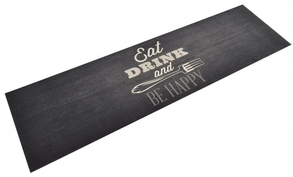 vidaXL Covor de bucătărie lavabil Kitchen, negru, 45x150 cm, catifea