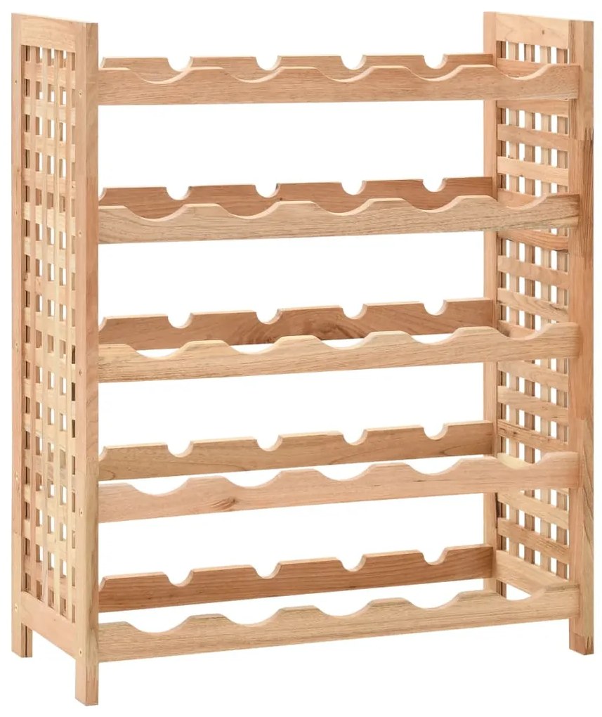 vidaXL Suport sticle vin pentru 25 sticle, 63x25x73 cm, lemn masiv nuc