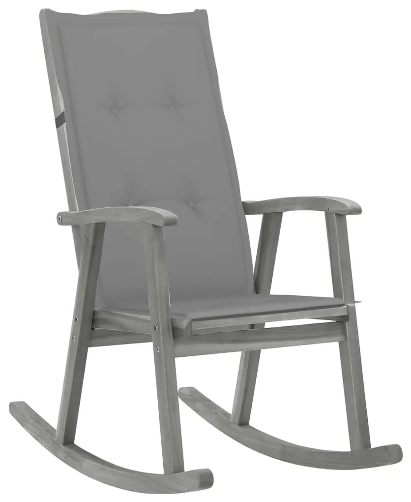 vidaXL Balansoar cu perne, gri, lemn masiv de acacia