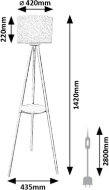 Lampadar Rabalux TREVIA 74108, 1xE27/40W/230V