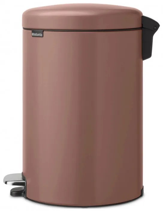 Cos cu pedala Brabantia NewIcon 1008849, 20 L, Inchidere lina, Baza antiderapanta, Finisaj satinat, Maro
