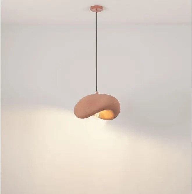 Lustra suspendata cu textura granulata Bambel rosu caramiziu
