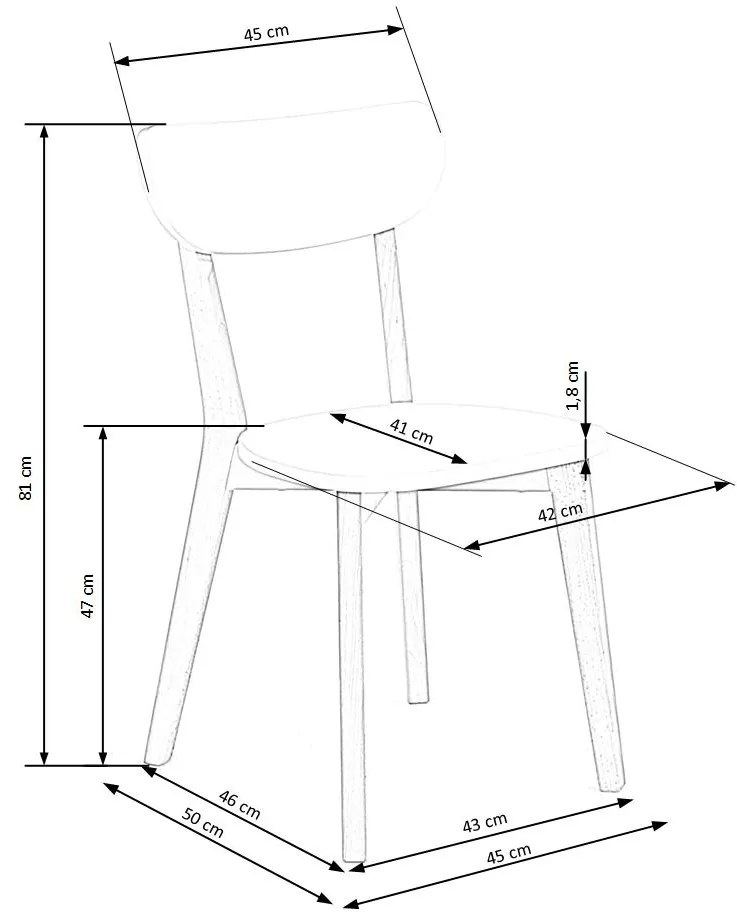 Scaun de bucaterie Buggi, alb/fag