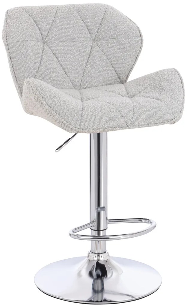 HR111W Scaun Gri Boucle cu Bază Cromata