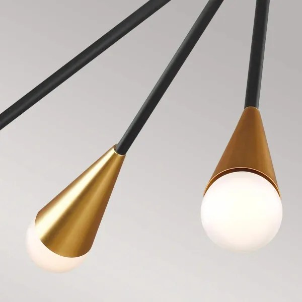 Lustră LED pe tijă Feiss FE-JAX10-MB JAX 10xG9/3W/230V negru/auriu