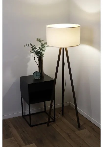 Lampă de podea STANDART 1xE27/60W/230V crem/wenge
