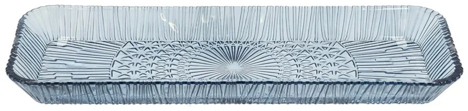 Platou albastru din sticlă 14x38 cm Kusintha – Bitz