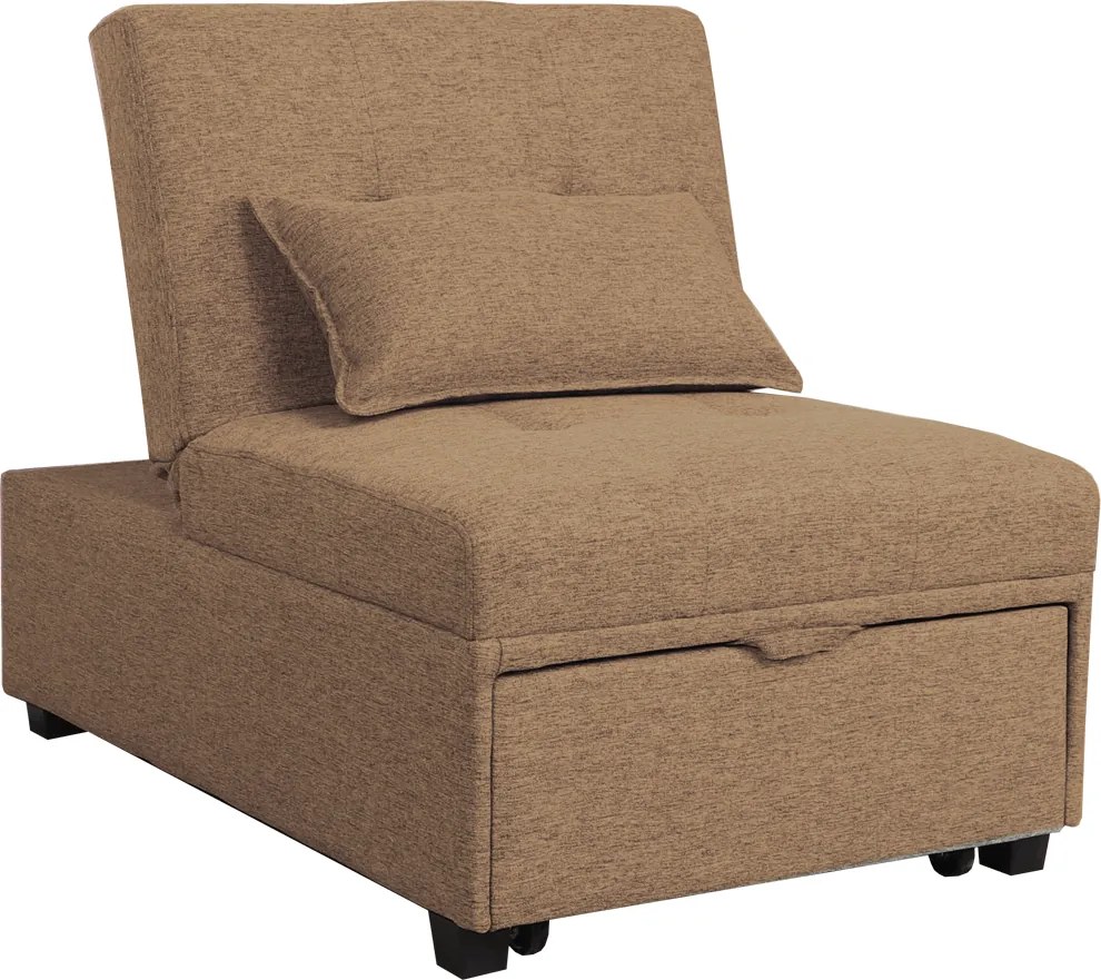 Fotoliu extensibil, material textil maro, OKSIN