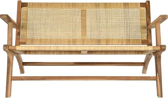 Bancheta din lemn de tec si rattan," Tequra"