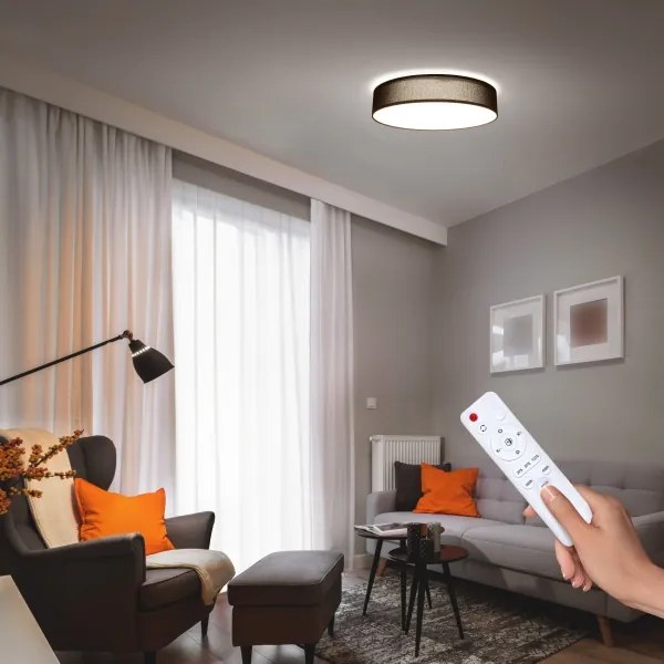 Plafonieră LED dimabilă Solight WO8014 PENLEY LED/48W/230V d. 40 cm negru + telecomandă