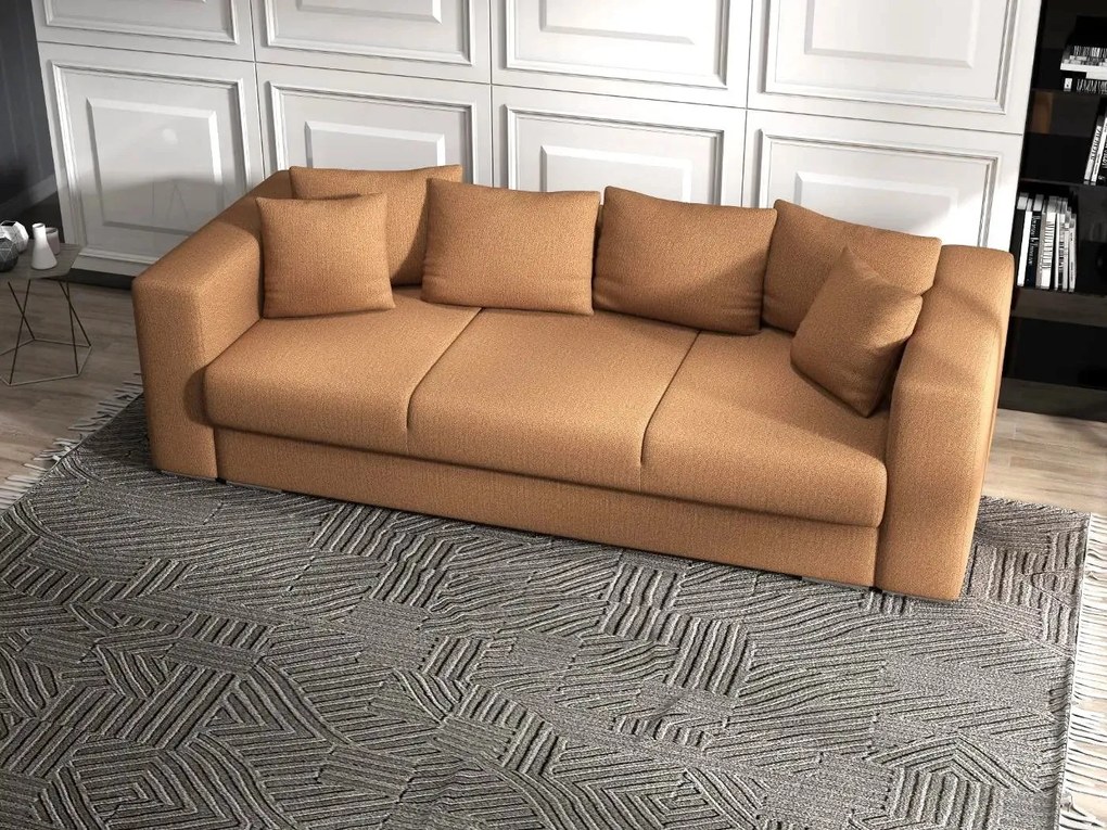 Canapea extensibilă dumonde cu ladă de depozitare si sezut confortabil din spuma high-density, Gloria Enjoy Mango 240x100 cm